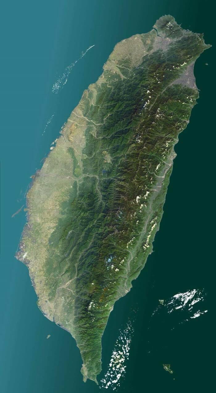 Mapa Tchaj-wan satelitní