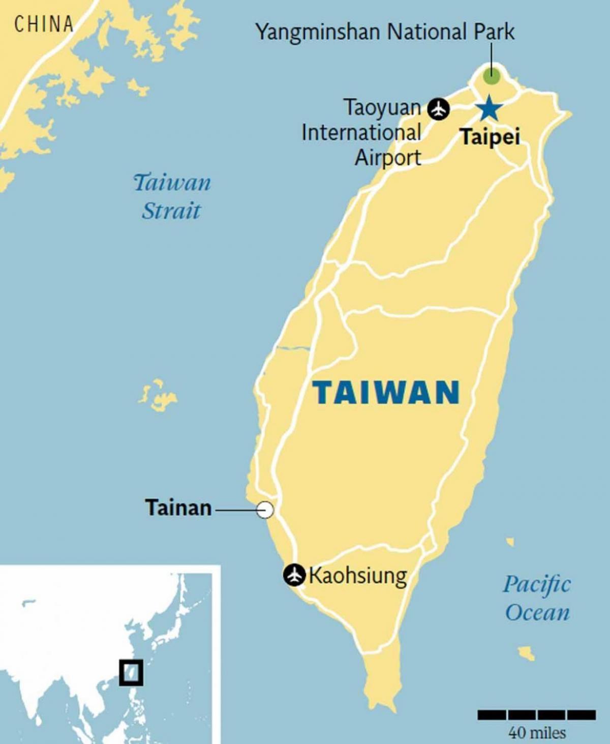 Tchaj-wanu tainan mapě