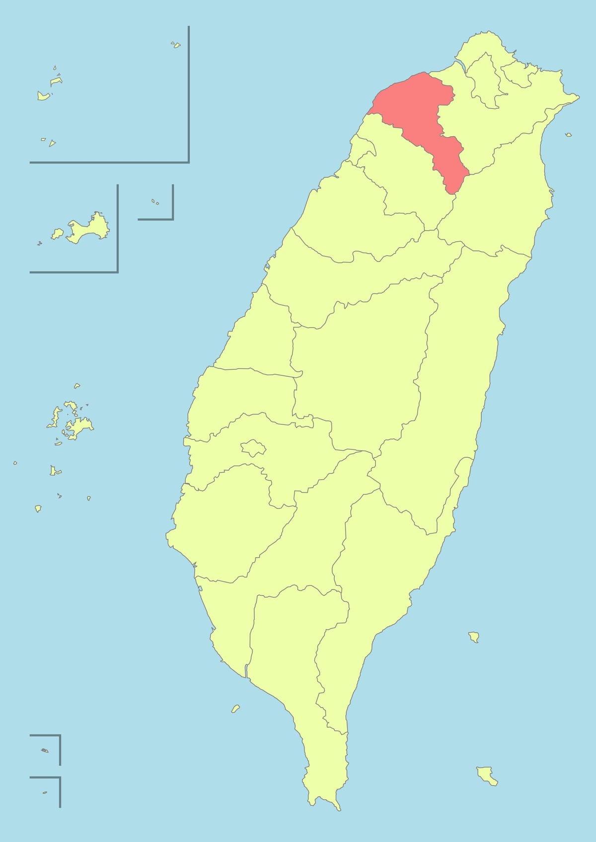 Tchaj-wan taoyuan mapě