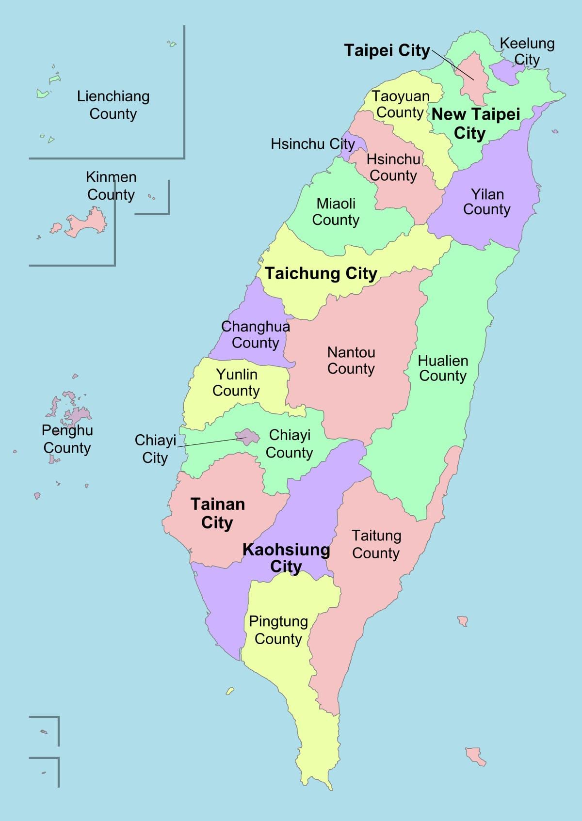 Mapa Tchaj-wan district