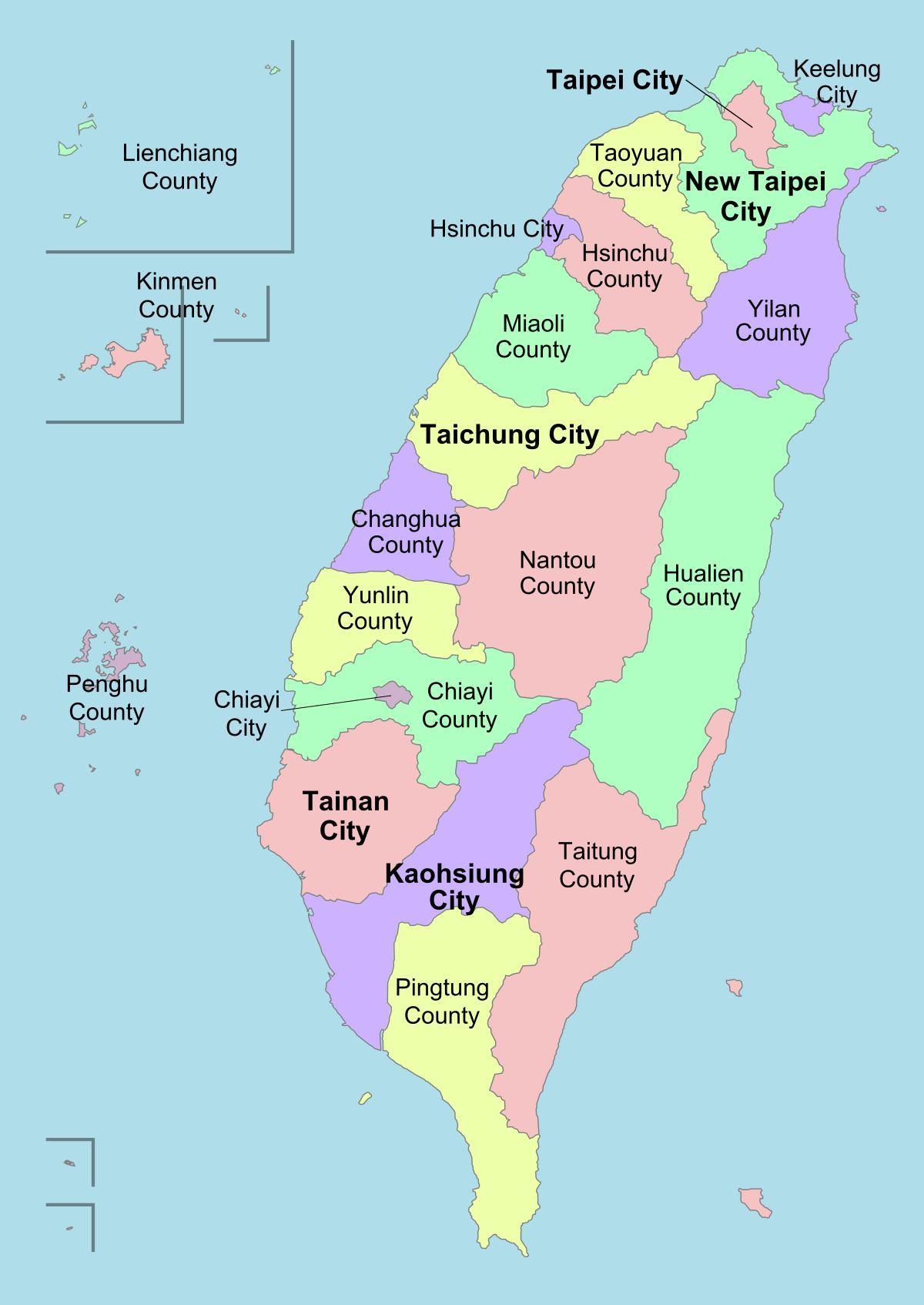 Mapa Tchaj-wan district 