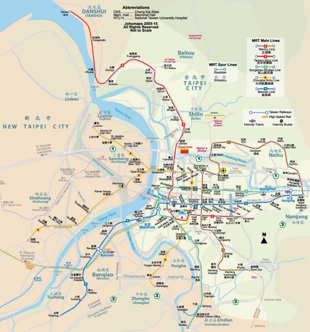 metro mapa Tchaj-wan