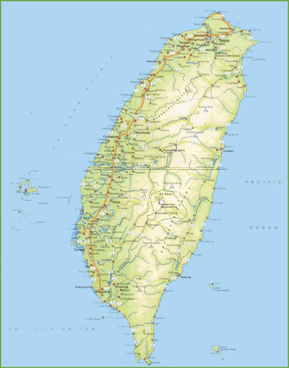 mapa Tchaj-wan
