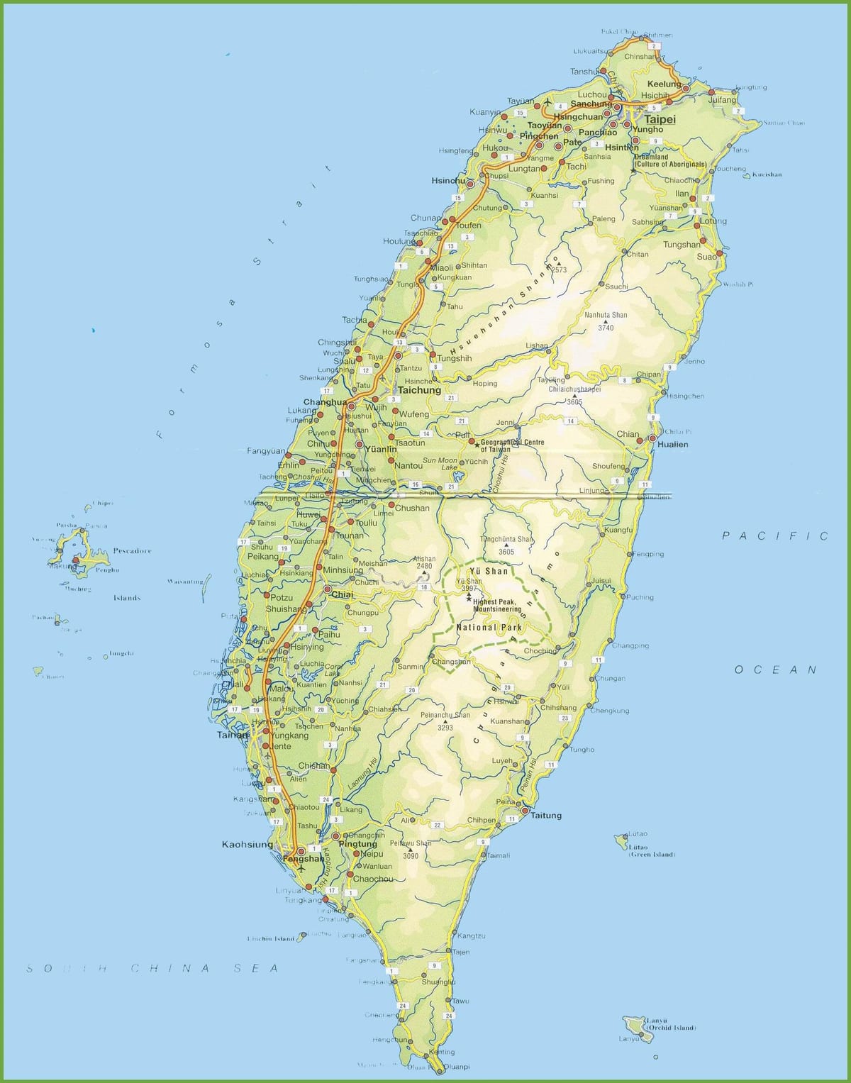 Mapa Tchaj-wan offline