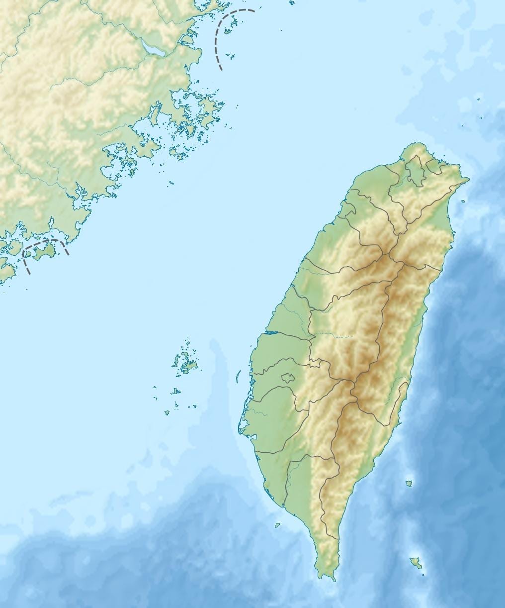 Mapa Tchaj-wan ostrov