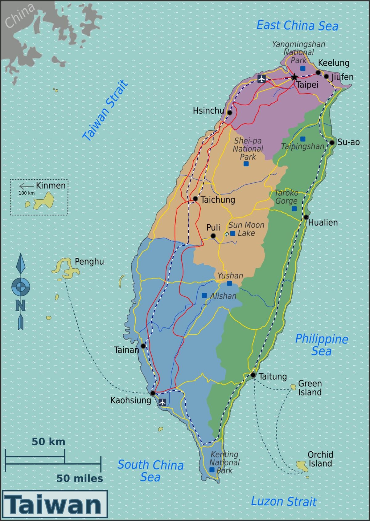 Mapa Tchaj-wan portů