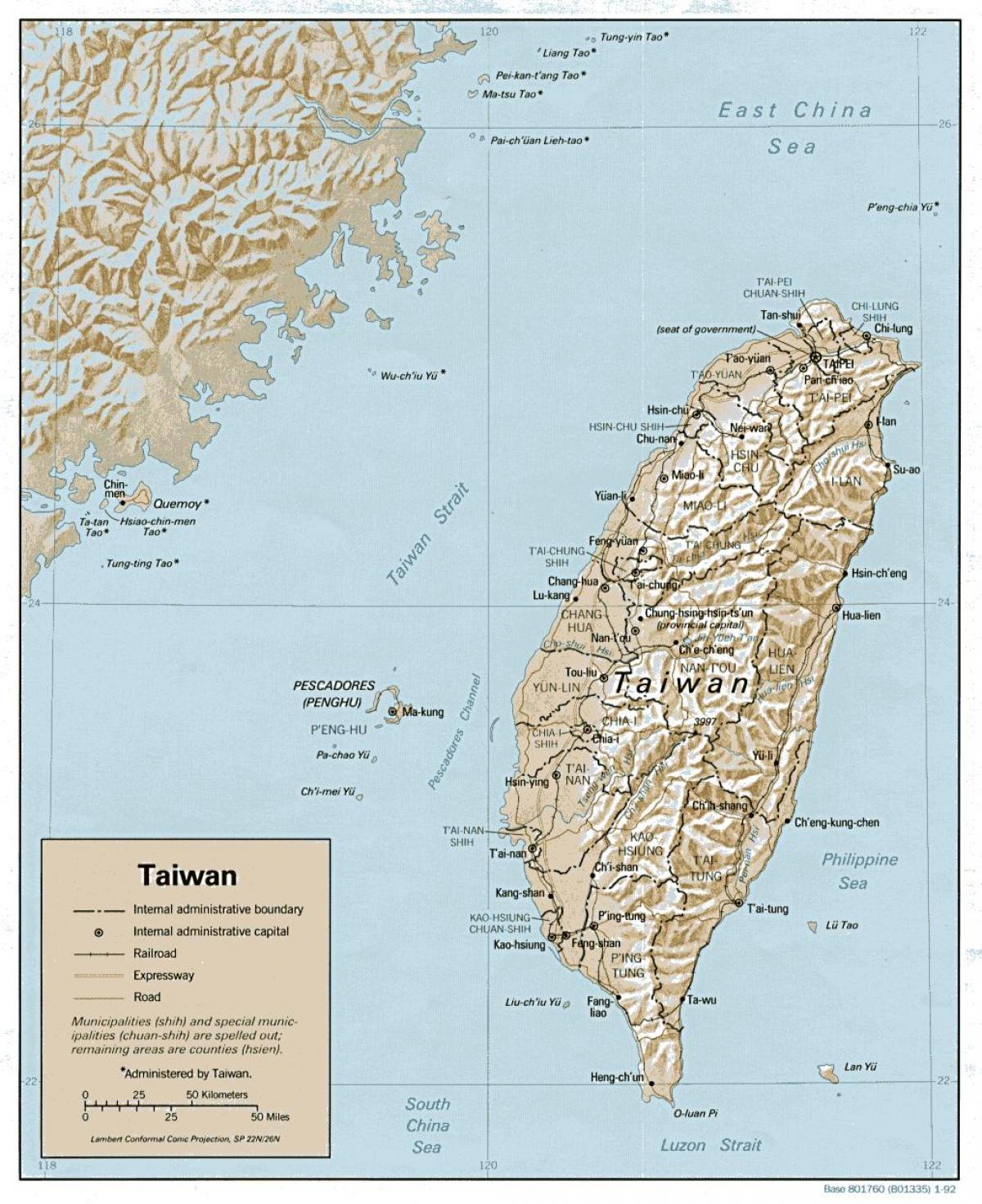 Mapa Tchaj-wan surf 