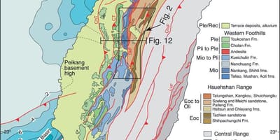 Mapa Tchaj-wan geologické