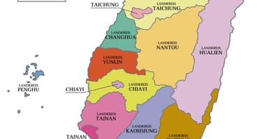 Mapa provincie Tchaj-wan