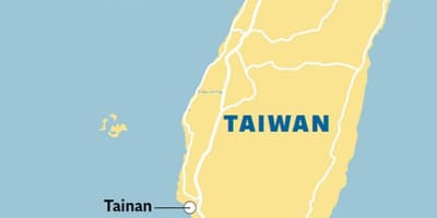 Mapa z tainan city, Tchaj-wan