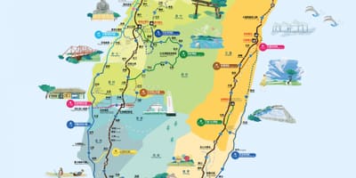 Na kole kolem Tchaj-wanu silniční cyklistika mapě