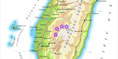 Mapa Tchaj-wan hory