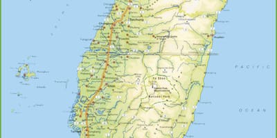 Mapa Tchaj-wan kempování