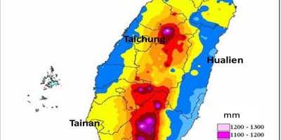 Mapa Tchaj-wan klimatu
