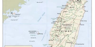 Tchaj-wan geografie mapě