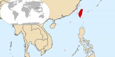Mapa světa ukazuje, Tchaj-wan