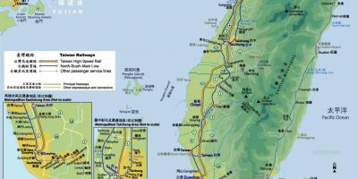 Tchaj-wan železniční mapě
